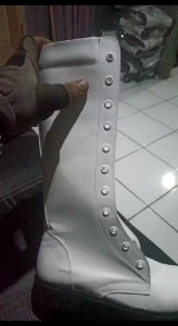 Sepatu LKBB Paskibra Model Mayoret Polos Bahan PU Agak Kaku