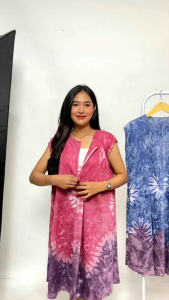 DASTER KAOS ABSTRAK JUMBO LENGAN OBLONG DASTER JUMBO YUKENSI RESLETING DEPAN BUSUI DASTER JUMBO LD 120