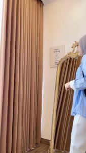 Kemeja Rosa Salur Kombinasi Kantong Bordir Lengan Panjang Ternyaman