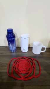 Hand-crocheted Rose Duo-use Mesh Bag