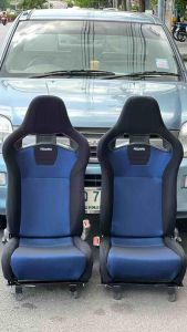 เบาะแต่งรถยนต์ เรคาโร่ CS RECARO CS ผ้าตาข่ายน้ำเงิน ขอบหนัง