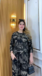 SETELAN NIKITA//ONESET GNL BABYDOLL //SET REMPEL//SET RAYON PREMIUM LENGAN 7/8 MOTIF KEKINIAN