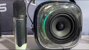LENYES S226 KTV RGB LED Light Wireless Speaker + Microphone Karaoke Bluetooth 5.3 Mini Portable