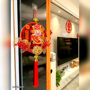 Hiasan Gantungan Imlek 2026/Goyang Kepala Chai Shen Ye/Gantungan Hiasan Pintu+Bubble & Dus