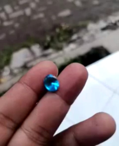 permata lepasan blue topaz 10x8 mm cating
