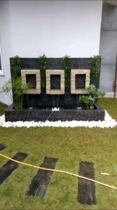 Feng Shui W07-B Fibreglass 8x3x5 Wall Water Pond Kolam Air Garden Water Feature 风水流水喷泉瀑布池 Koi Fish Outdoor Waterfall C