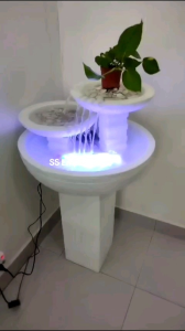 S115 White Feng Shui Water Fountain Pond Kolam Air Sandstone Garden Water Feature Balinese 风水流水喷泉瀑布池 Fish 2f C