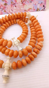Tasbih Tijani Batu Marjan Oren Kombinasi Tulang Kerbau FS035