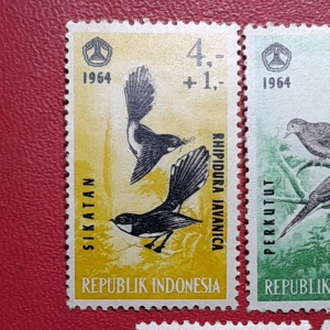 Koleksi Prangko kuno Indonesia lawas 5 pcs Seri Burung 1964 UN USED