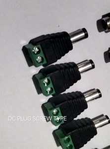 DC Male/ Female Plug Screw Type Connector 12V For CCTV Plug 5.5 x 2.1 mm