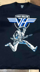 Kaos band Van Halen logo rock legend T shirt distro pria