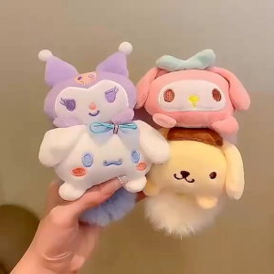 Cute Cartoon Velvet scrunch (1 set of 4) 超萌可爱卡通发绒圈 (1套4个)