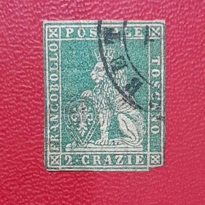 Prangko Italia klasik koleksi Kuno Langka Lion Of Tuscany Tahun 1851-1859 USED
