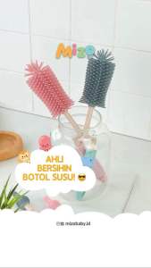 Mizo Silicone Bottle Nipple Straw Cleaning Brush 3in1 Set | Sikat Pembersih Botol Dot Bayi Silikon
