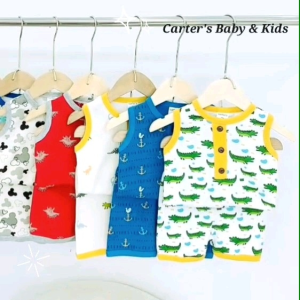 LightShine 0-4Y Carters/Terno Sando For Baby Boy/Terno Sando for Boy/Sleeveless Shorts/Muscle Tee/Baby Clothes Miwoo