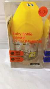 Botol Susu PPSU 150ml Karakter SpongeBob & Patrick Kuning & Pink Lucu Karakter Kartun
