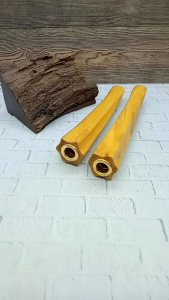 Once pipa sedotan kayu kelor emas model blimbing segi enam J72