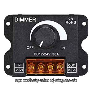 Dimmer Đèn LED DC 12V 24V 30A Mới - Bộ Chỉnh Độ Sáng Núm Xoay Vô Cấp Cho LED Dây Biển Quảng Cáo Hộp Đèn