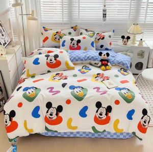 ผ้าปูที่นอน ผ้าห่มนวม(ลายมิกกี้เมาส์) ขนาด 3|5|6 🛌 ฟุต เนื้อผ้าคอตตอน 100% หนานุ่ม นอนสบาย🛒🌷🌸🌈