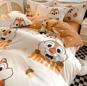 ผ้าปูที่นอน ชุดผ้าปูที่นอน (ลายกระรอกขาว) ขนาด 3|5|6 🛌 ฟุต ผ้า COTTON 100% งานเย็บดีผ้าไม่เป็นขุย ห่มสบาย เกรดพีเมี่ยม💖👑🐳