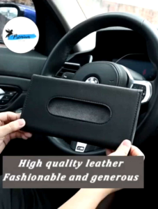Car Tissue / Mask Holder PREMIUM AUTO CARE / Tempat Tisu Mobil / Kotak Tissue Gantung Car Sun Visor Jepit PU Leather Wadah Tisu Mobil 23x13x2.5CM