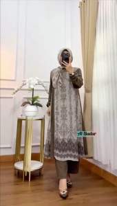 SETELAN LONG TUNIK SET HIJAB LD 110 PB 120 CM