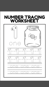 (PDF)Tracing And Counting Worksheet For Preshool And Montessori Suitable age 3-6 years old softcopy printed pdf worksheet