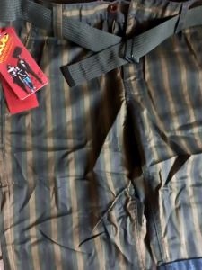 Aistore051 Celana Pendek Motif 7/8 Salur Import Plus Sabuk