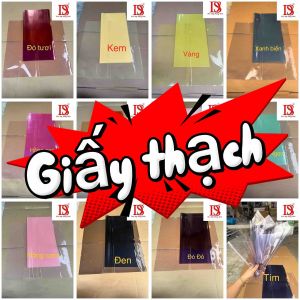 [ G513 ] Giấy thạch trong 1 mặt tập 20 tờ bó hoa trang trí kệ hoa gói quà