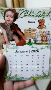 Calendar Souvenir Ref Magnet for Christening/Birthday/Wedding/Christmas