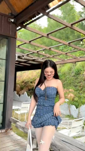 G. ชุดเซต 2ชิ้น เกาะอกสม็อคทรงโบว์จับคู่กางเกงสไตล์BABY DOLL น่ารักฝุดฝุด