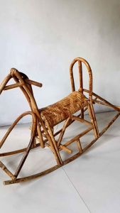 Rattan Rocking Horse for baby 1-7y/o