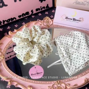 LUNASPACE STUDIO【奶油波点】韩式缎面波点大肠发圈方巾发圈KOREA STYLE SCRUNCHIES