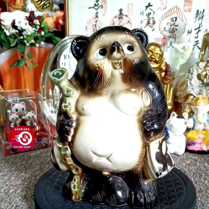 JAPANESE LUCKY TANUKI CERAMIC FIGURINE • JAPAN SURPLUS