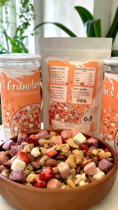 (Ans Granola) Ngũ cốc Trái cây Granola Siêu hạt thêm sữa chua Dâu sấy Yến mạch nổ giòn