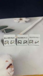 ต่างหู เงินแท้925 (1คู่)แบบทับ ต่างหูมินิมอล