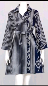 Tunik Tenun Etnik Jepara- Baju Tenun - Atasan Tenun TORAJA PUTIH- ΚΟNDANGAN- KEΚΙΝΙΑΝ Wanita Remaja