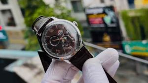 ĐỒNG HỒ NAM CHÍNH HÃNG Orient RA-AK0804Y10B Automatic Classic Sun Moon Brown Dial & Leather For Men