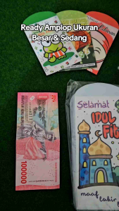 IVLOVE - 100pcs Amplop Motif Mesjid Amplop Lebaran Idul Fitri Grosir Ampau Lebaran Amplop THR Amplop Lebaran Hari Raya Motif Karakter Ukuran Kecil M Uang di Lipat