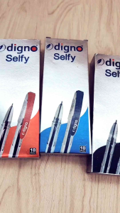 Digno Selfy Ballpen 0.7mm Tip Size - Smooth Writing Comfortable Grip Available in Black Blue & Red