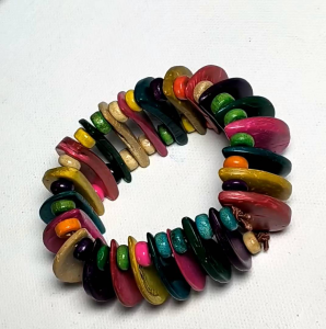 Coconut Bracelet : Natural Shell Jewelry Tropical Fashion Coconut Bead Bracelet Handmade Eco-Friendly Accessories Coconut Shell Wristlet Boho Island Style Coconut Shell Bangle Island Vibes Seaside EleganceNature Inspired Bracelet Tropical Island