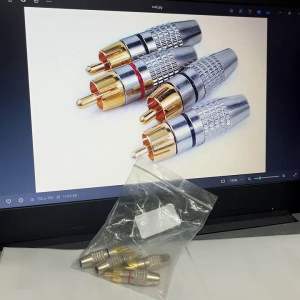 หัวแจ็ค RCA Digital Sound หัวโลหะแบบสั้น 1.5 นิ้ว หัวแจ็คชุดแพ็ก 4 ตัว