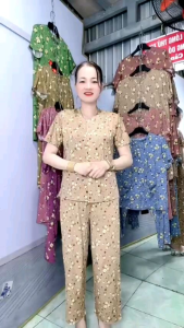 Bộ  Thun Bà Già Hai Túi.-Bộ Thun Hoa Bà Gia.( Vải Thun Atyway Co giản Thỏa Mái).