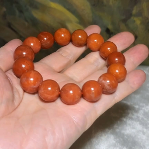 15mm+ Premium Baoshan Nan Hong persimmon red bracelet 优质保山南红柿子红手链