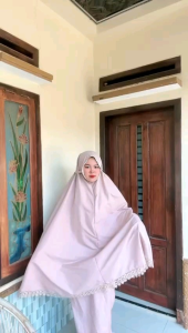 Mukena/rukuh jumbo dewasa travelling 2in1 resleting renda bawah besar/dhiaz collection
