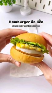[Combo 5 bánh] Bánh Hamburger Ăn Liền BAOKESHI 85g Không Chiên Qua Dầu - Vị Heo Cay / Bò Tiêu Đen