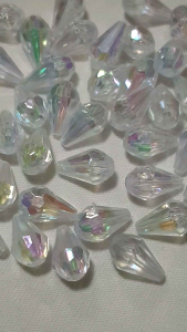 ลูกปัดหยดน้ำ หยดน้ำคริสตัล 100 ชิ้น หยดน้ำ ลูกปัดมีรู