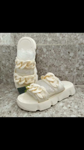 SANDAL KARET WANITA Rantai kekiniannya Landcome Hitam Vanchnee Putih