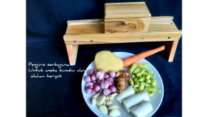 pengiris bawang bahan kayu jati bisa diatur ketebalan irisan