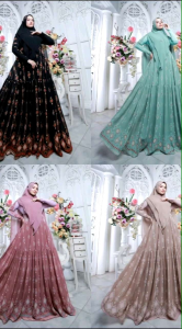 (9) ELDENA NAKERA SET Baju Gamis syari wanita Naqeera Series by Rhyn Syari. Nazra Sha